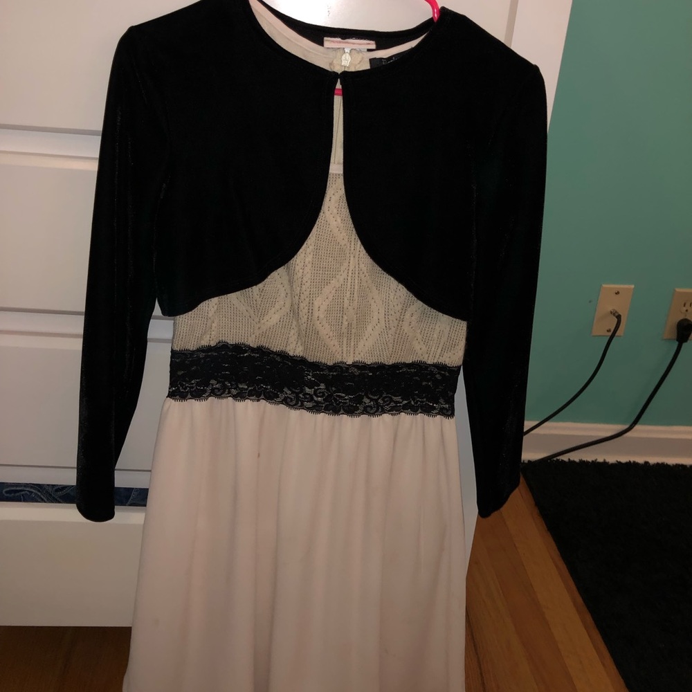 black and white dress